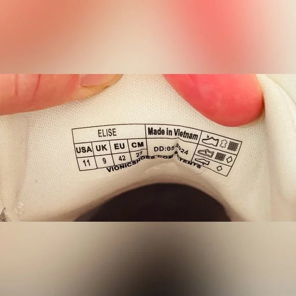 Unisex Fashionable Vionic Elise Leather Lace Up Sneakers - White Size 11 - Picture 10 of 12